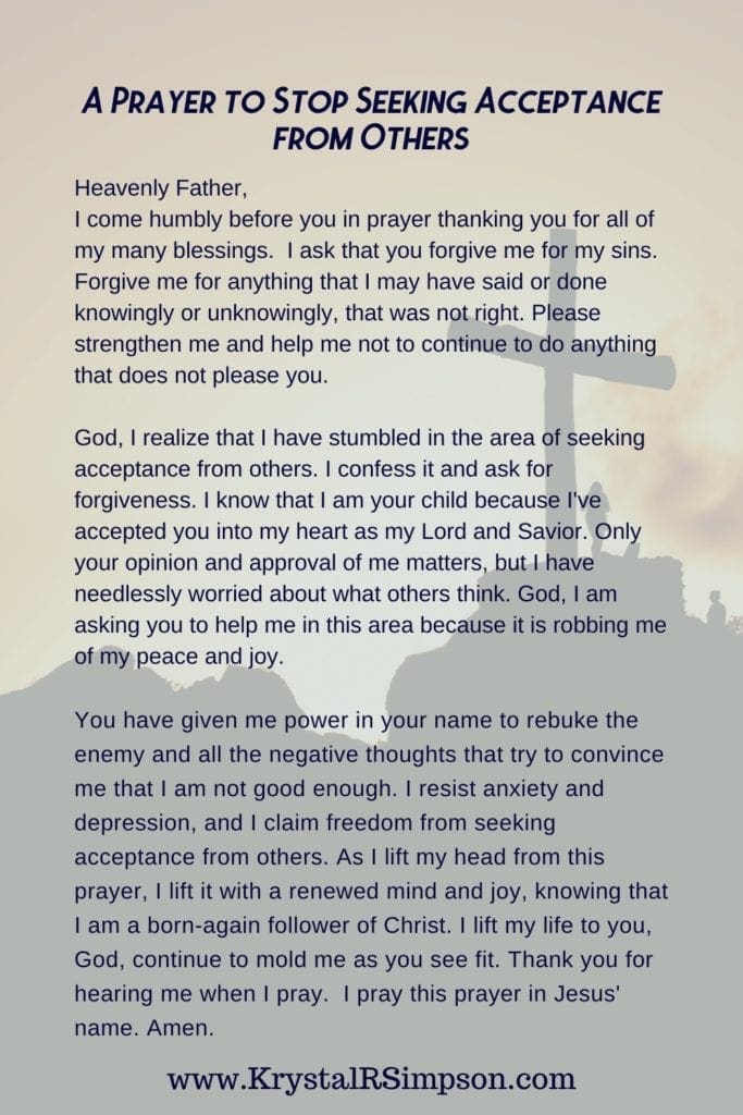 A Prayer to Stop Seeking Acceptance from others