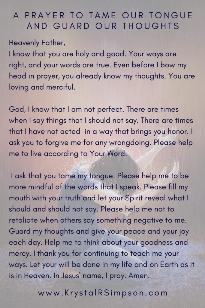 Tame Your Tongue and Guard Your Thoughts| Krystal R Simpson