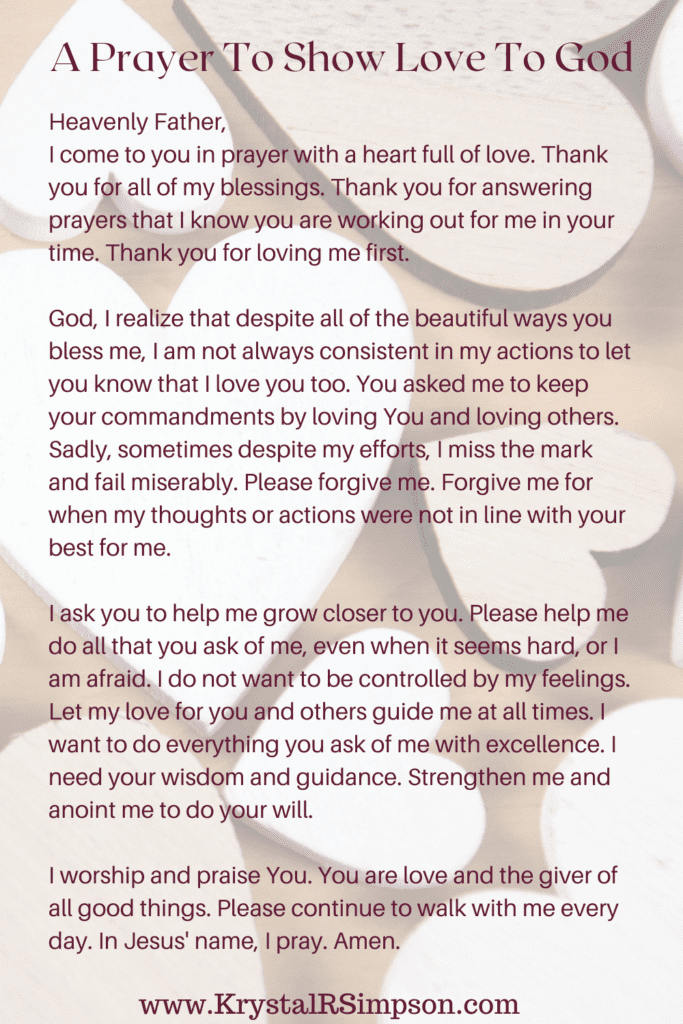 A Prayer to Show Love To God