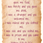 For I was hungry and you gave me food scripture