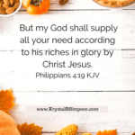 God's Provision- Promise to supply all your needs Scripture Pin